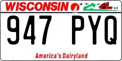 WI license plate 947PYQ