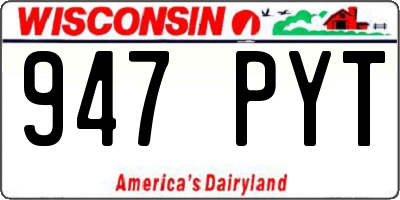 WI license plate 947PYT