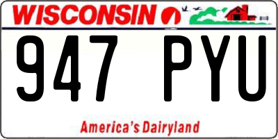 WI license plate 947PYU