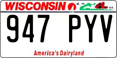WI license plate 947PYV