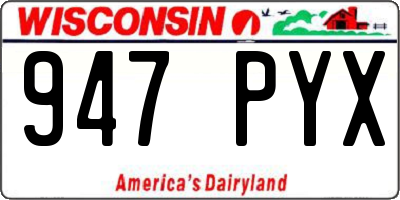 WI license plate 947PYX
