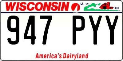 WI license plate 947PYY