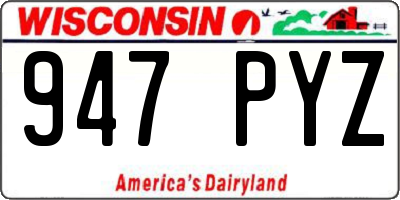 WI license plate 947PYZ