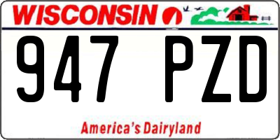 WI license plate 947PZD