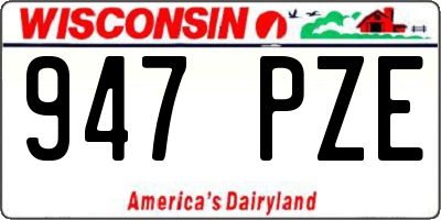WI license plate 947PZE