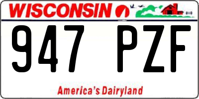 WI license plate 947PZF