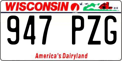 WI license plate 947PZG