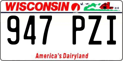 WI license plate 947PZI