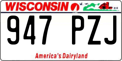 WI license plate 947PZJ