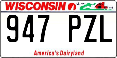 WI license plate 947PZL