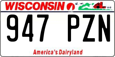 WI license plate 947PZN