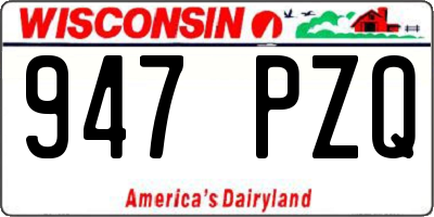 WI license plate 947PZQ