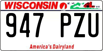 WI license plate 947PZU