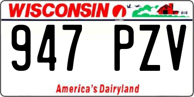 WI license plate 947PZV