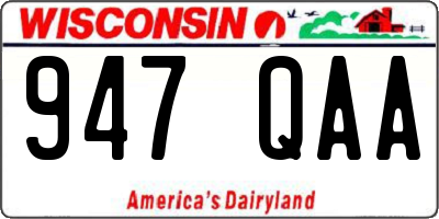 WI license plate 947QAA