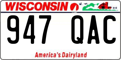 WI license plate 947QAC
