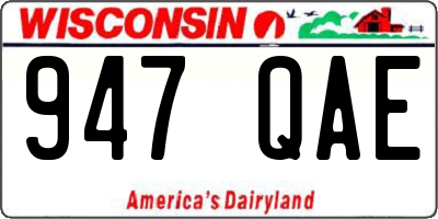 WI license plate 947QAE