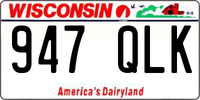 WI license plate 947QLK