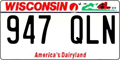 WI license plate 947QLN