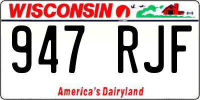 WI license plate 947RJF