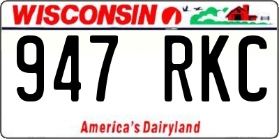WI license plate 947RKC