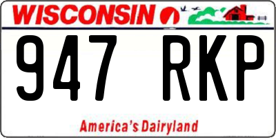 WI license plate 947RKP
