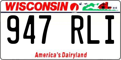 WI license plate 947RLI