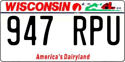 WI license plate 947RPU