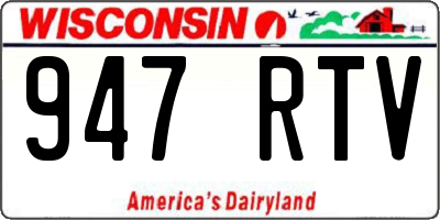 WI license plate 947RTV