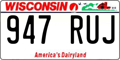 WI license plate 947RUJ