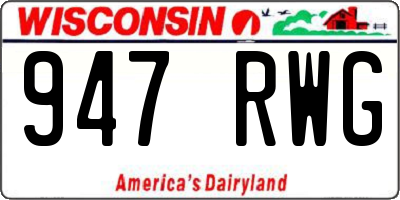WI license plate 947RWG