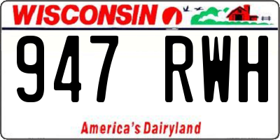 WI license plate 947RWH