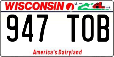 WI license plate 947TOB