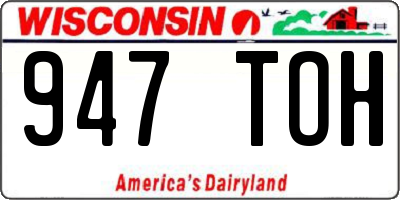 WI license plate 947TOH