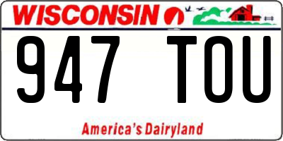 WI license plate 947TOU