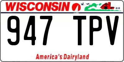 WI license plate 947TPV