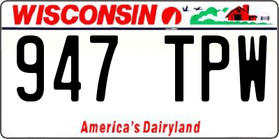 WI license plate 947TPW