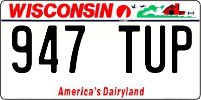 WI license plate 947TUP