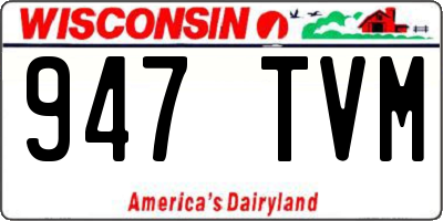 WI license plate 947TVM