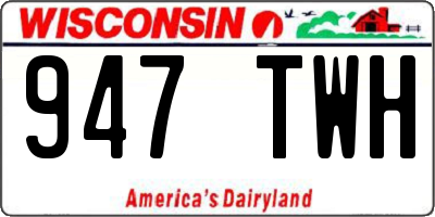 WI license plate 947TWH