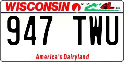 WI license plate 947TWU