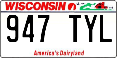 WI license plate 947TYL