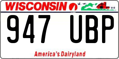 WI license plate 947UBP