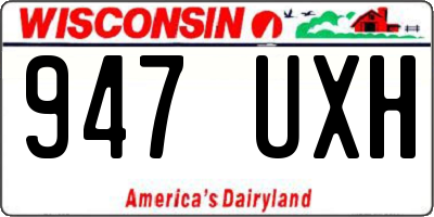 WI license plate 947UXH