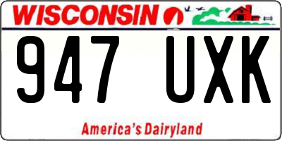 WI license plate 947UXK
