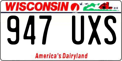 WI license plate 947UXS