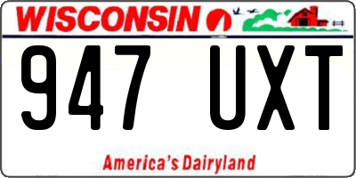 WI license plate 947UXT