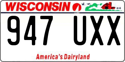 WI license plate 947UXX