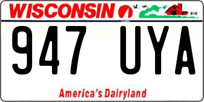 WI license plate 947UYA