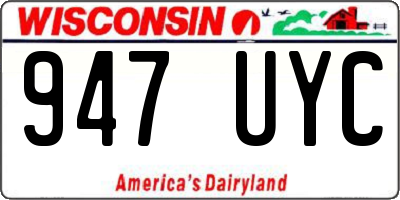 WI license plate 947UYC